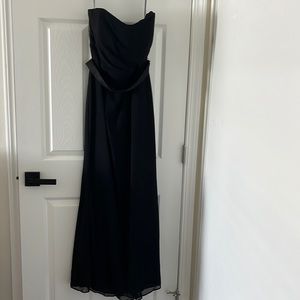 Floor length black tie dress